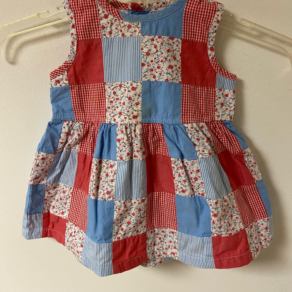 2nd Step Girls Patch Work Dress Sleeveless Size 24 Mo. - Picture 2 of 7